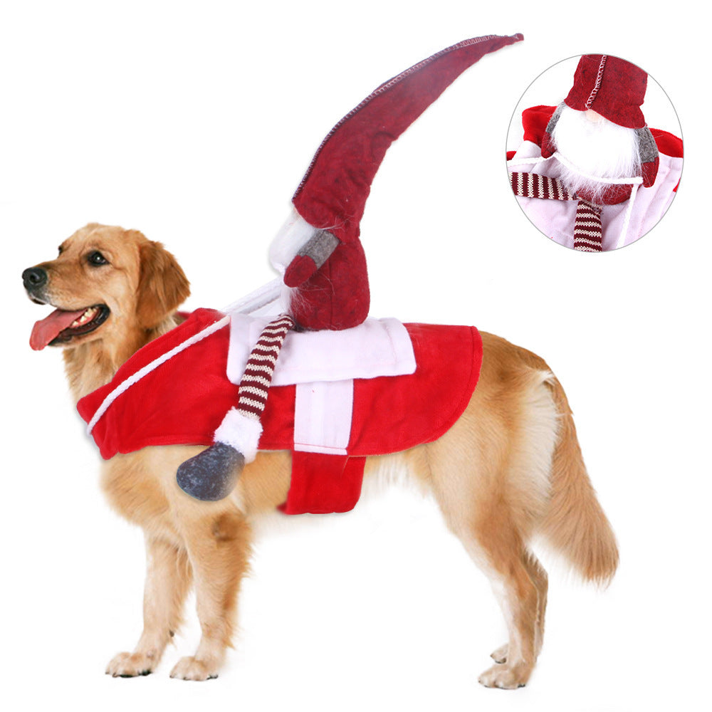 Adorable Pet Santa Rider Costume for Holiday Fun