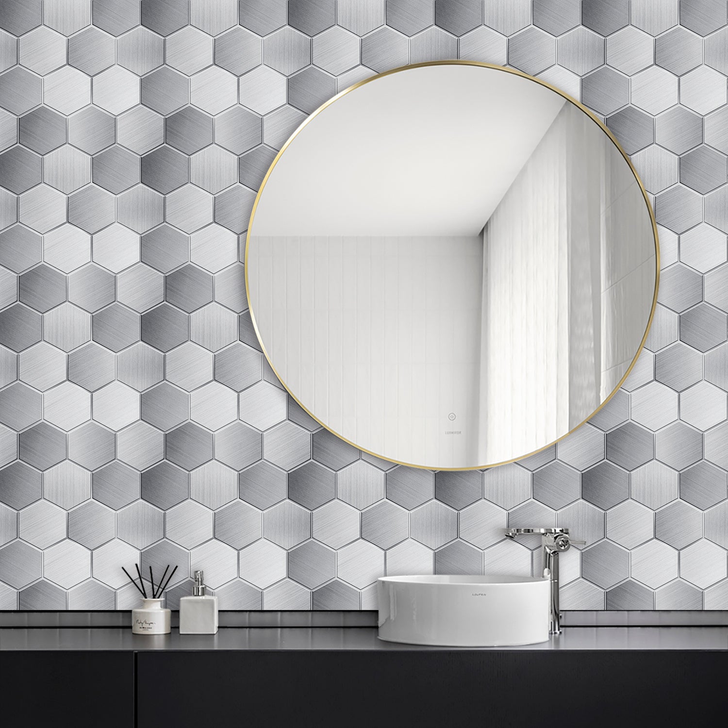Modern Hexagon Peel-and-Stick Backsplash Tiles