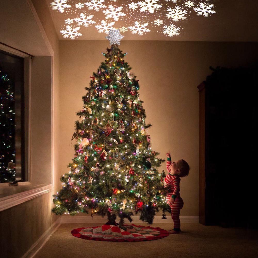 Sparkling 3D Star Tree Topper with Cozy Snowflake Lights