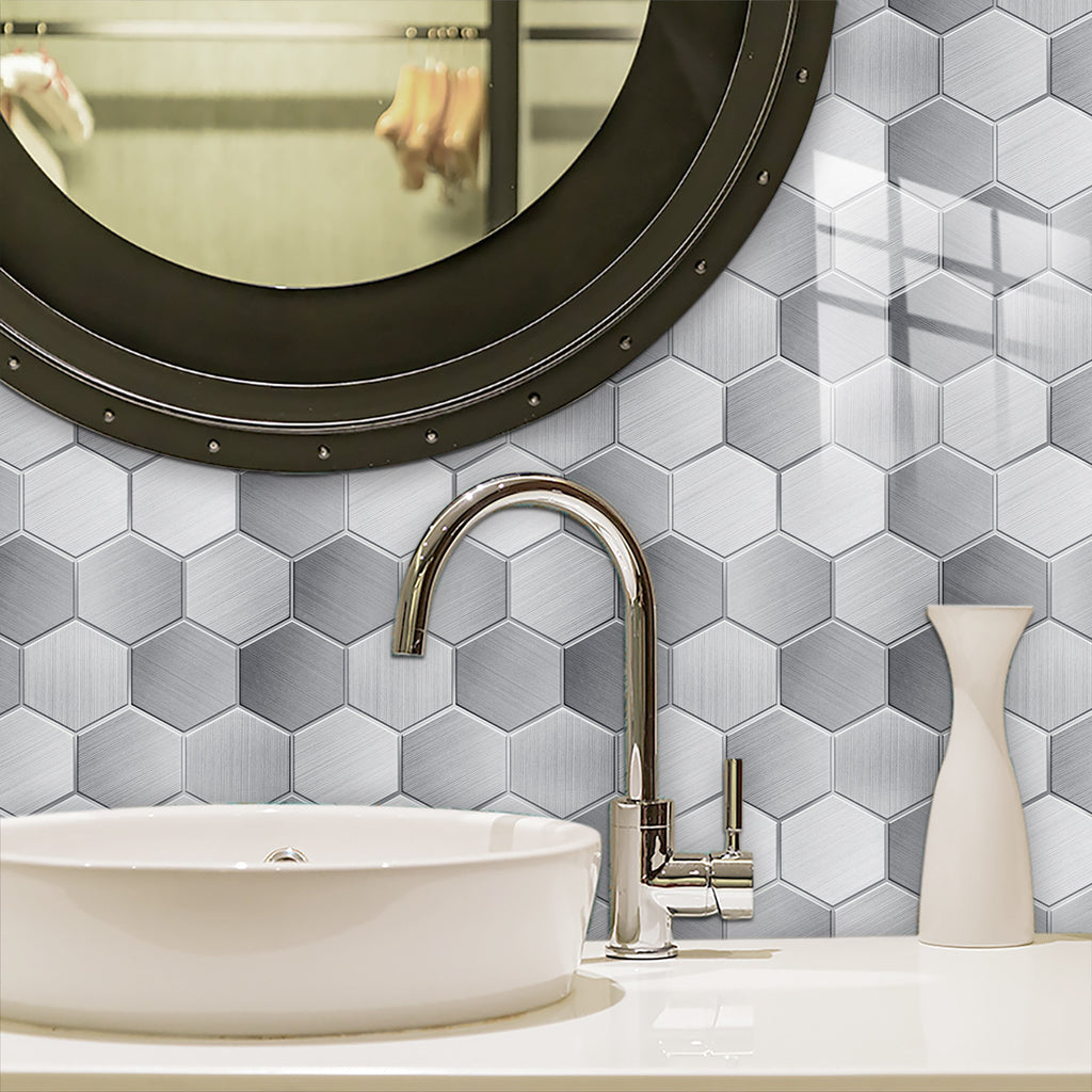 Modern Hexagon Peel-and-Stick Backsplash Tiles