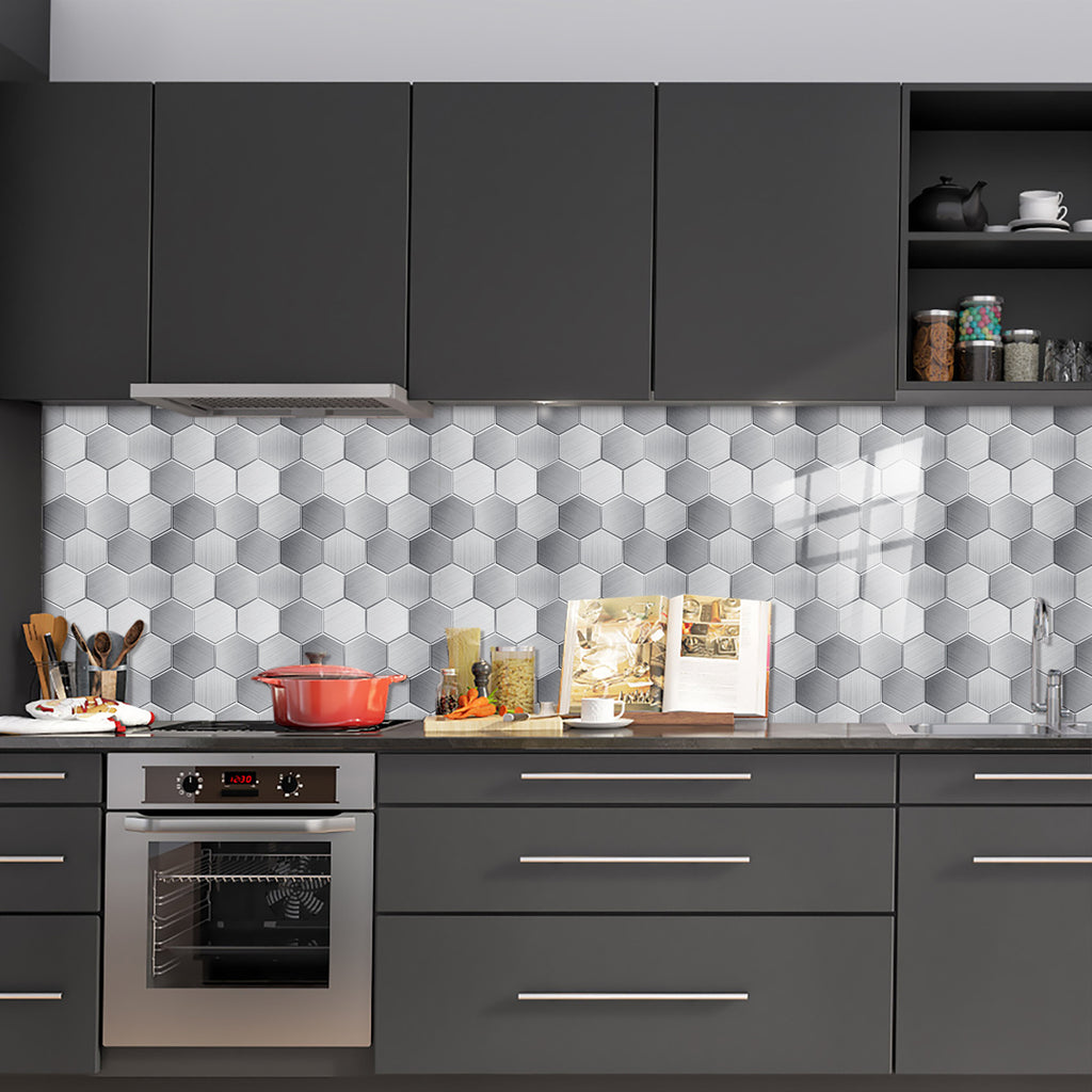 Modern Hexagon Peel-and-Stick Backsplash Tiles