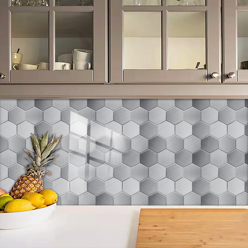 Modern Hexagon Peel-and-Stick Backsplash Tiles