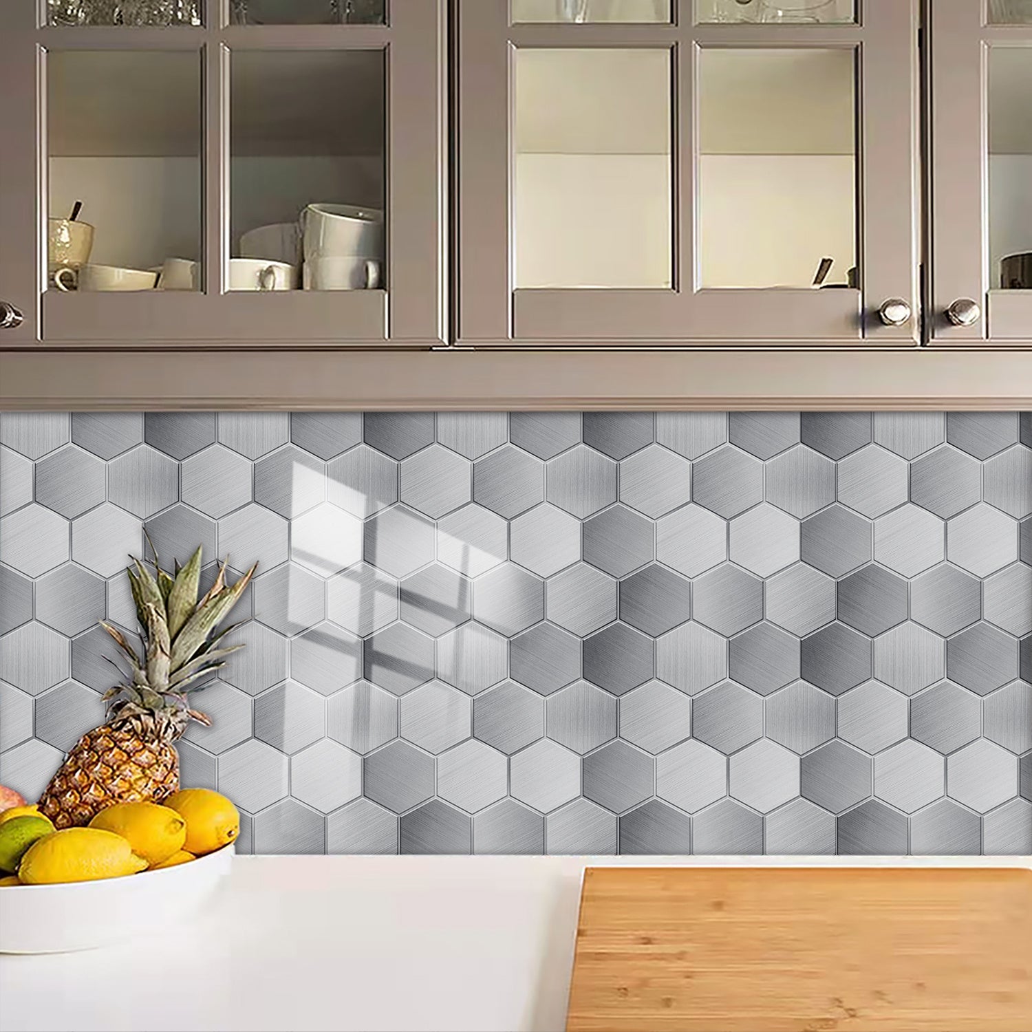 Modern Hexagon Peel-and-Stick Backsplash Tiles