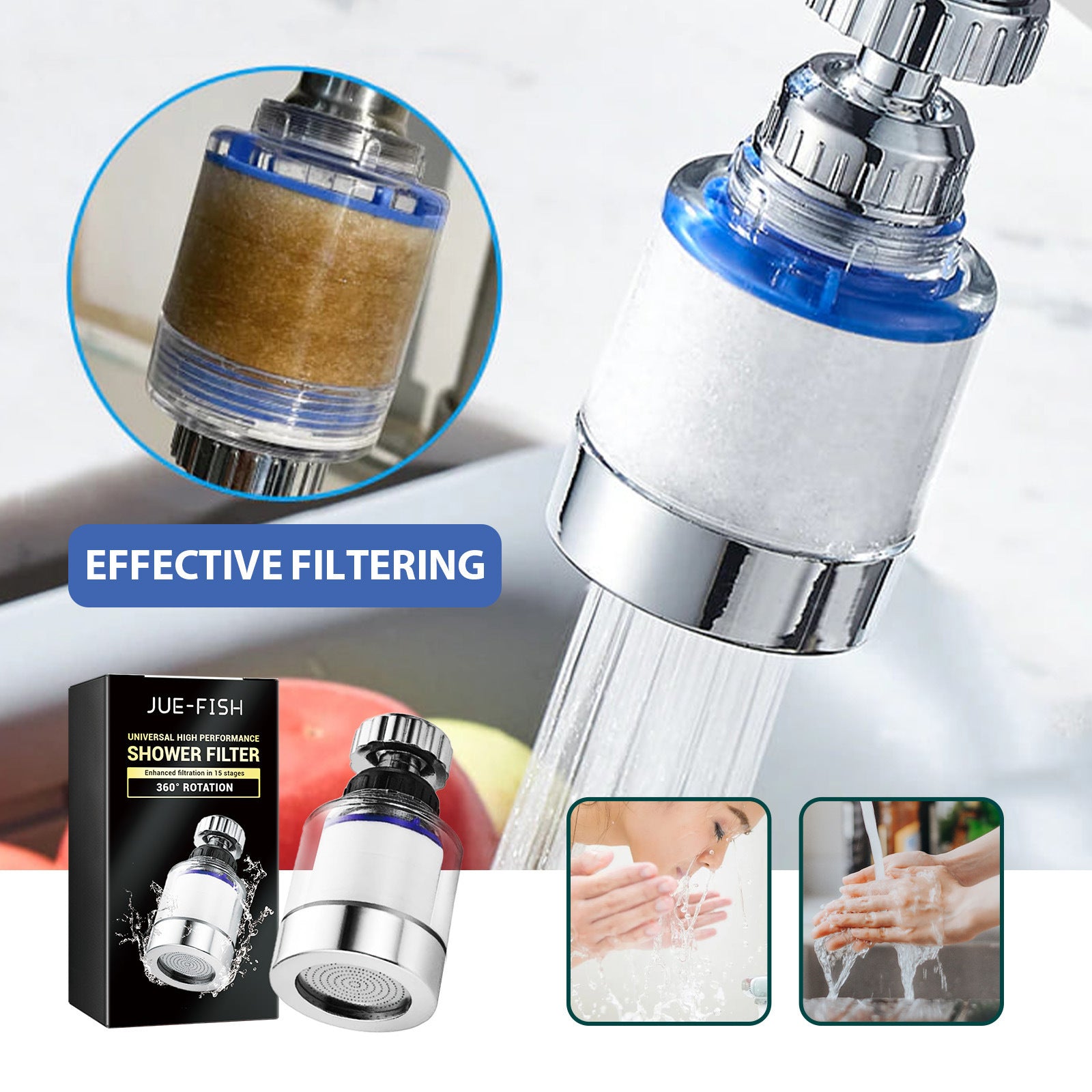 360° Rotating Tap Filter for Smooth, Pure Water