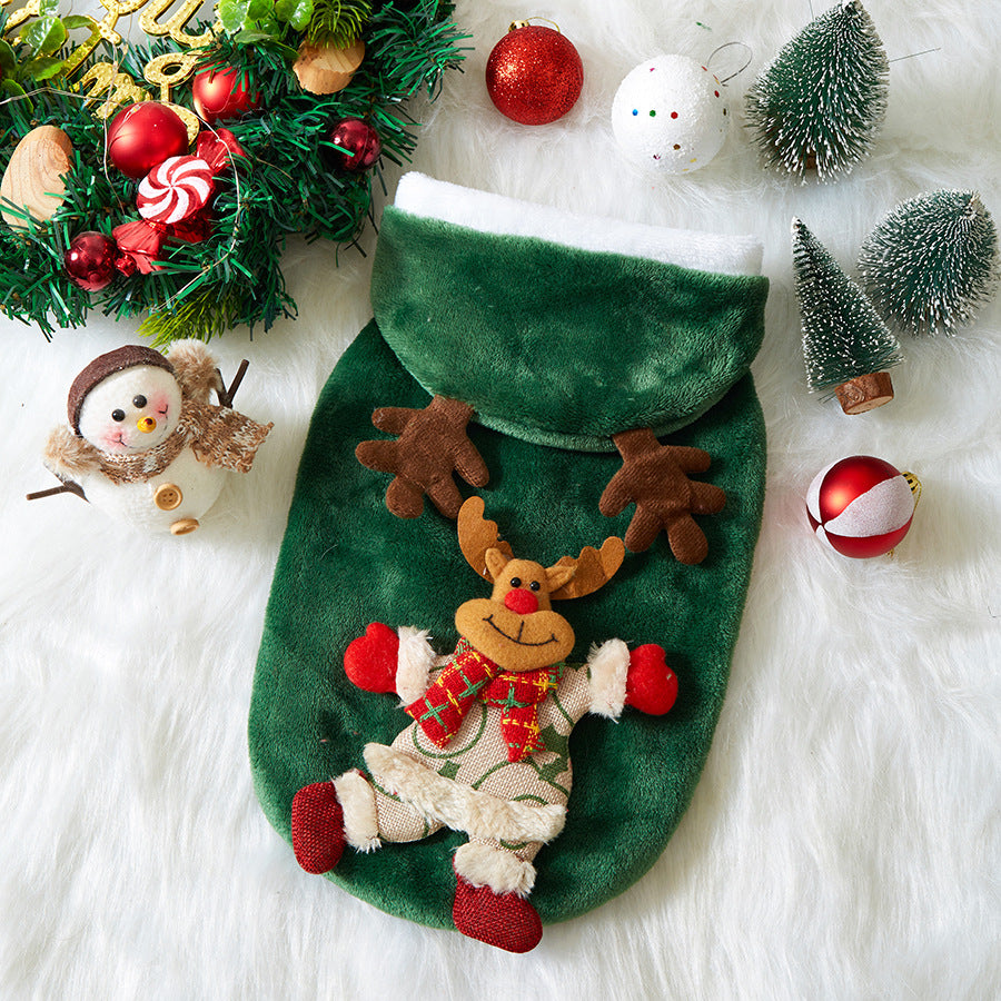 Festive Pet Flannel Outfits for Small Dogs and Cats