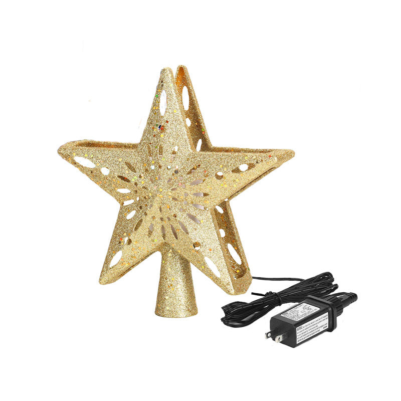 Sparkling 3D Star Tree Topper with Cozy Snowflake Lights